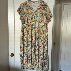 EShakti Wayward Fancies 2x 22 Retro Cotton Shirtdress